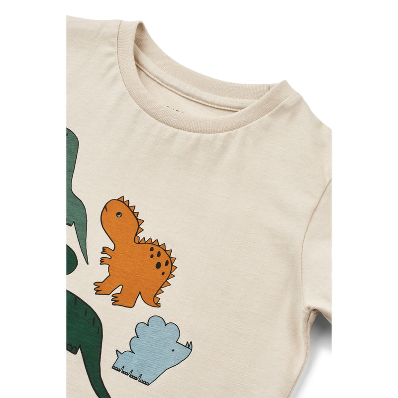 Liewood Apia Placement Print T-shirt - Dinosaurs / Sandy - TSHIRT