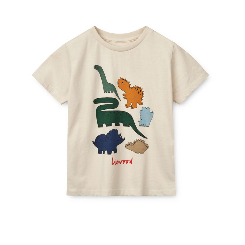 Liewood Apia Placement Print T-shirt - Dinosaurs / Sandy - TSHIRT