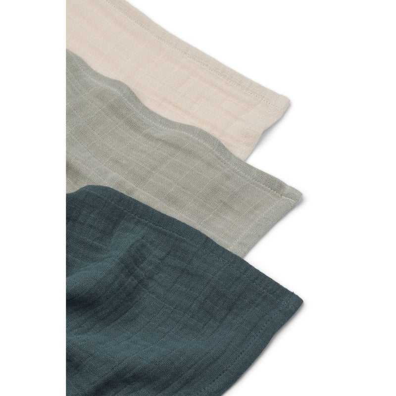 Liewood Lewis Muslin Cloth 3-pack - Dove blue mix - MUSLIN CLOTH