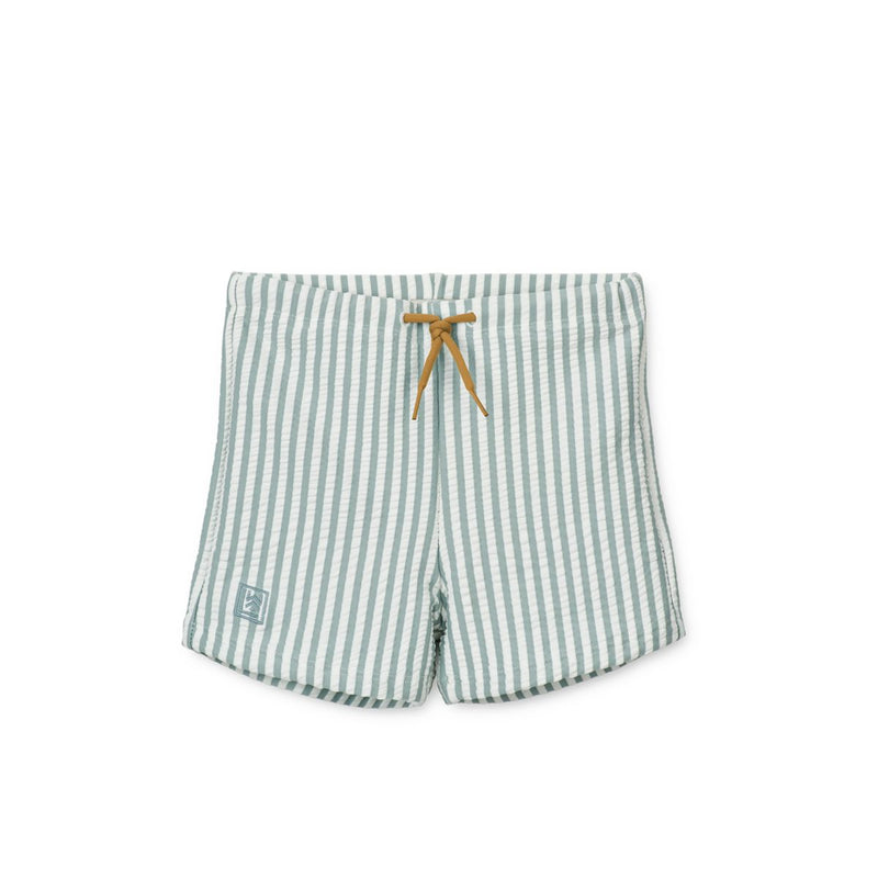 Liewood Otto Seersucker Swim Pants - Y/D stripe: Sea blue/white - SWIMPANTS