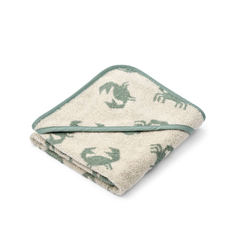 Liewood Alba Hooded Baby Towel - Crab / Sandy - TOWEL / WASHCLOTH