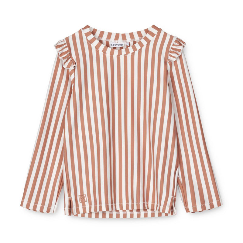 Liewood Tenley Swim Tee - Y/D Stripe: Tuscany rose / Creme de la creme - SWIM TEE