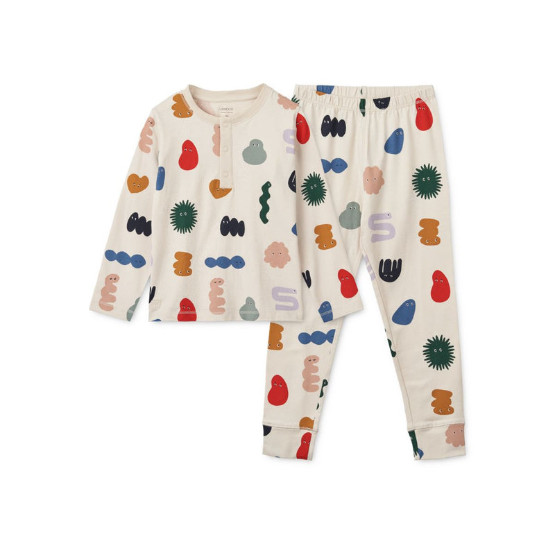 Liewood Wilhelm Printed Pyjamas Set - The liewood gang / Sandy - PYJAMAS SET