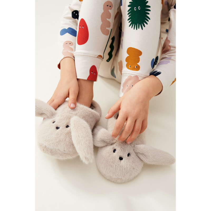 Liewood Aviaja Rabbit Slippers - Mist - INDOOR SLIPPERS