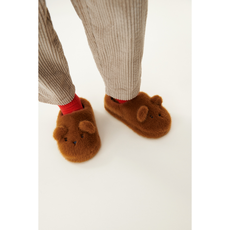 Liewood Aviaja Bear Slippers - Golden caramel - INDOOR SLIPPERS