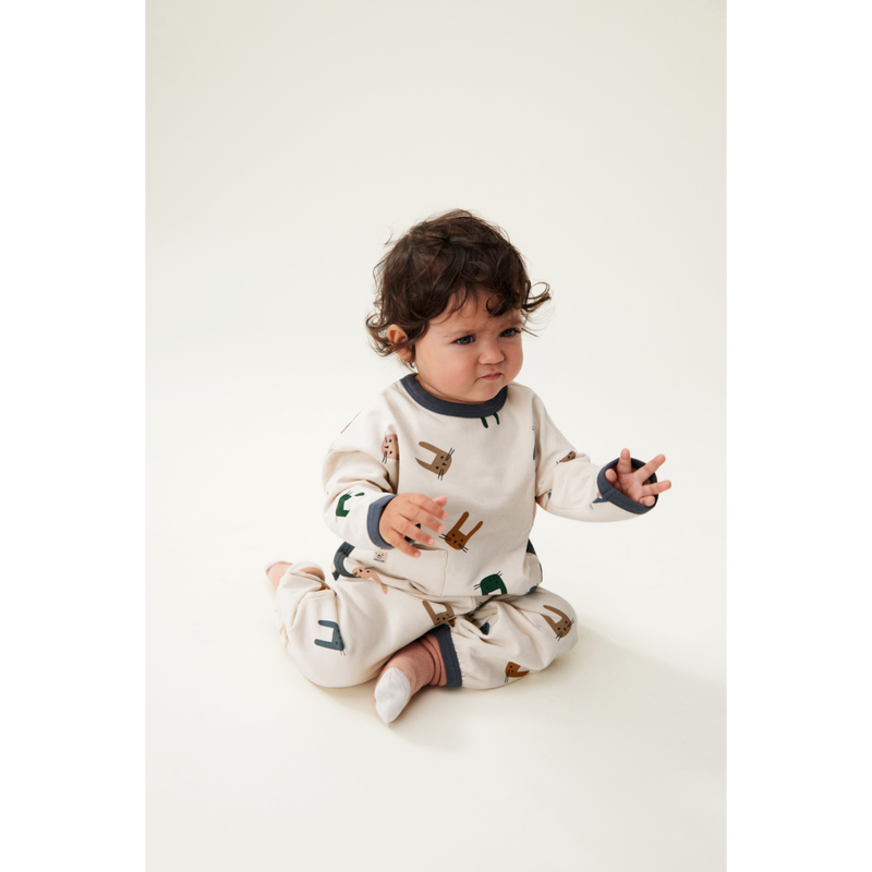 Liewood Loup Baby Printed Sweatpants - Bunny / Sandy - SWEATPANTS