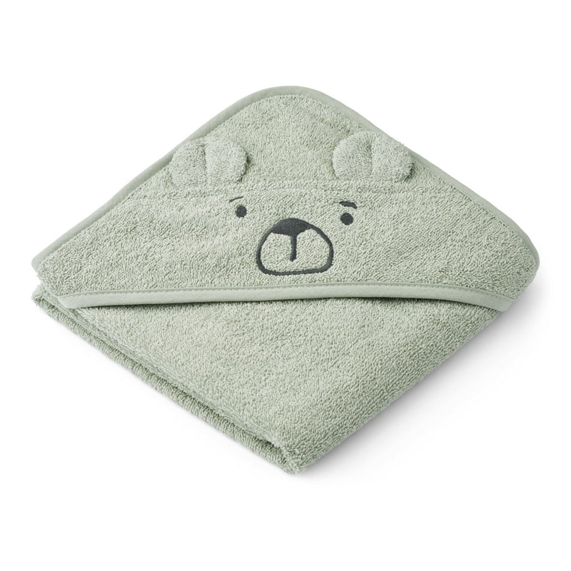 Liewood Albert Bear Hooded Towel - Dove blue - TOWEL / WASHCLOTH