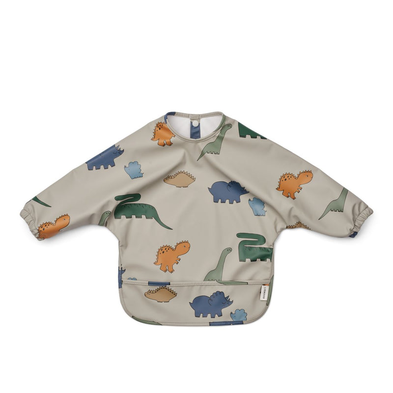 Liewood Merle Printed Cape Bib - Dinosaurs / Mist - CAPE BIB