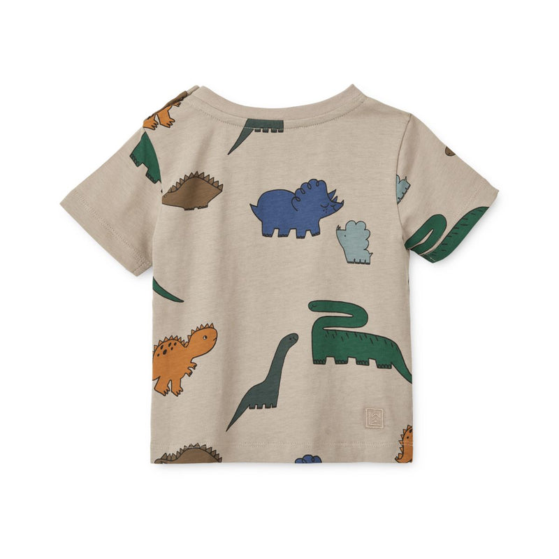 Liewood Apia Baby Printed Shortsleeve T-Shirt - Dinosaurs / Mist - TSHIRT