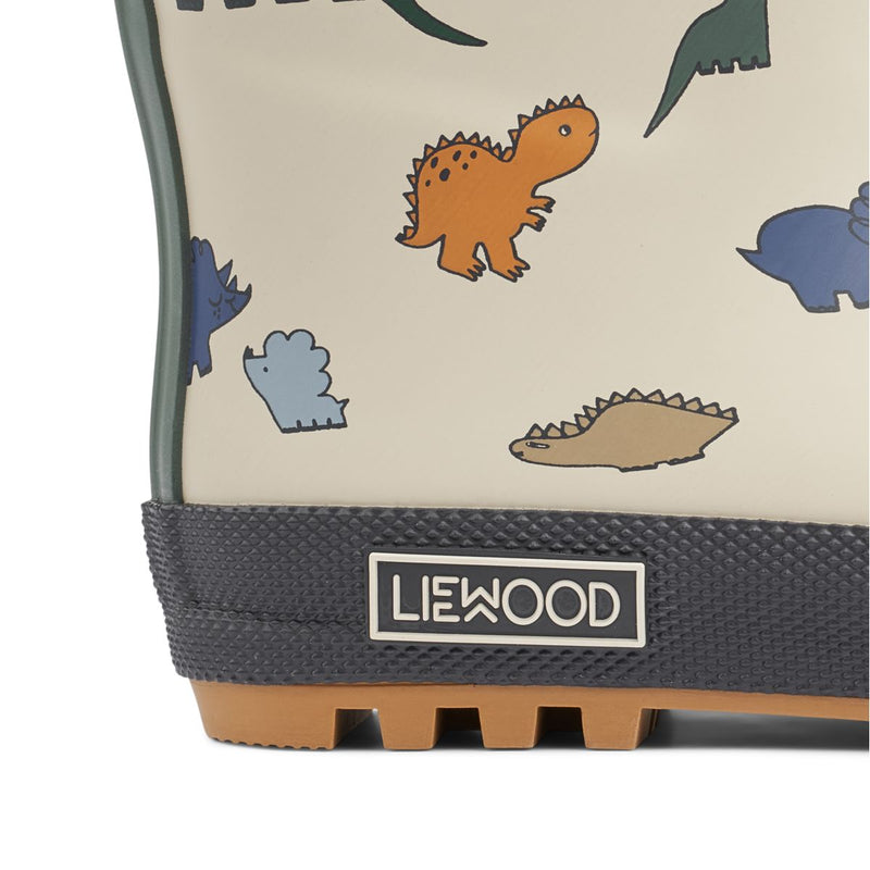 Liewood Mason Thermo Rainboot - Dinosaurs / Mist - THERMO BOOTS