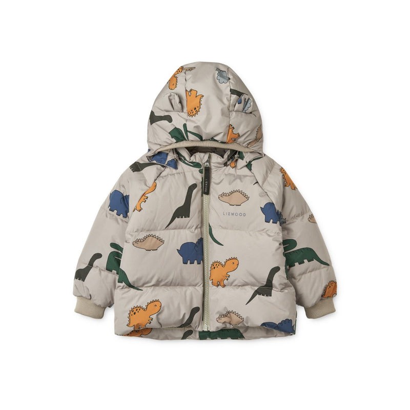 Liewood Polle Down Puffer Jacket - Dinosaurs / Mist - JACKET