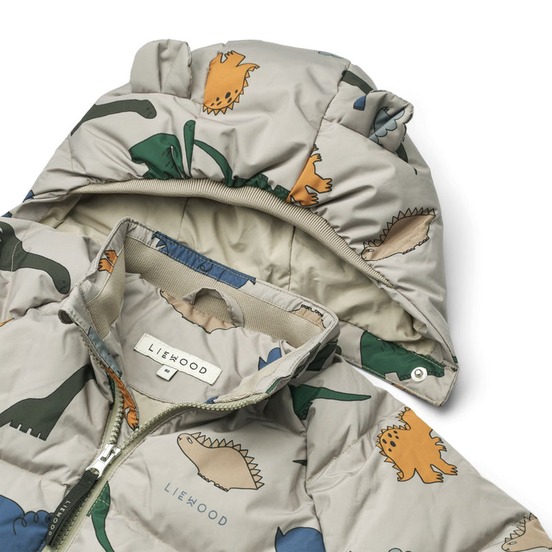 Liewood Polle Down Puffer Jacket - Dinosaurs / Mist - JACKET