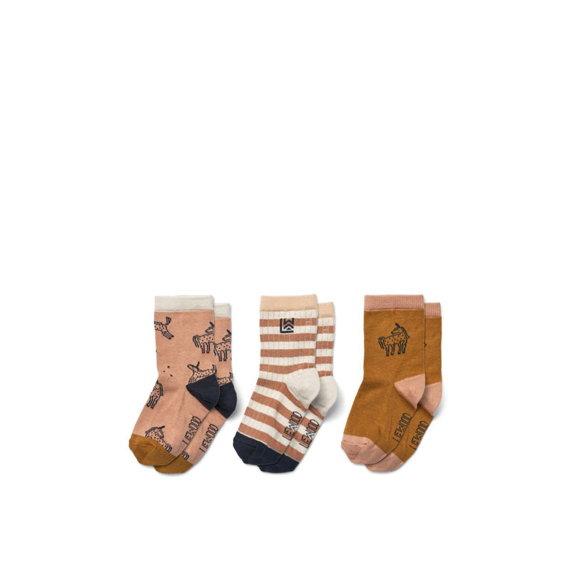 Liewood Silas Socks 3-Pack - Unicorn / Pale tuscany mix - SOCKS/STOCKINGS