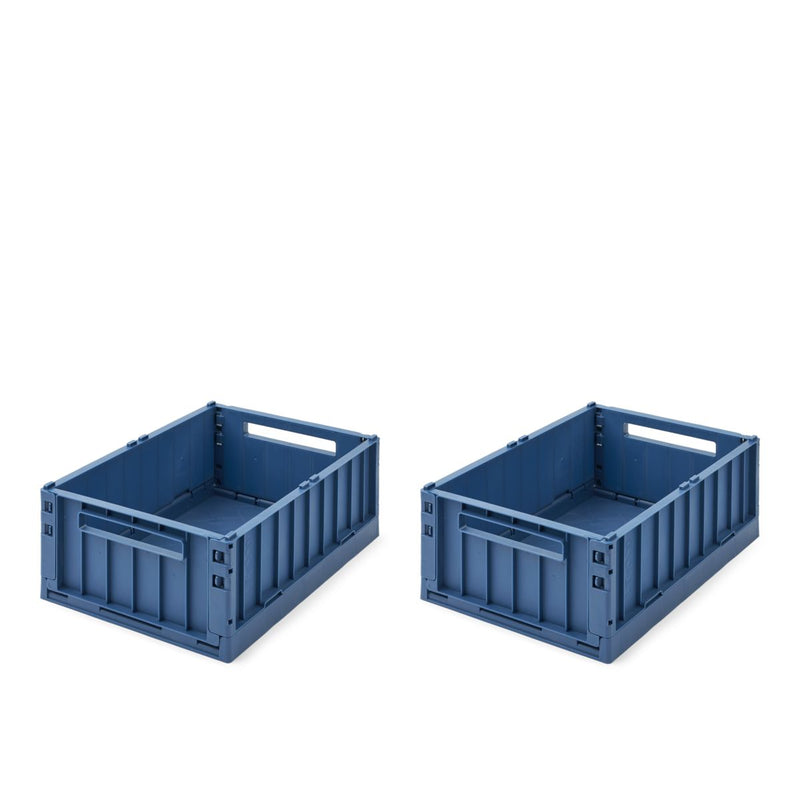 Liewood Weston Medium Storage Box 2-Pack - Indigo blue - STORAGE BOX