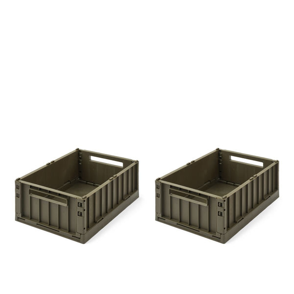 Liewood Weston Medium Storage Box 2-Pack - Army brown - STORAGE BOX