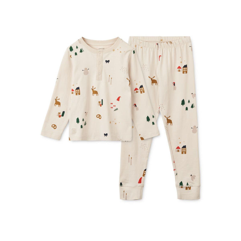 Liewood Wilhelm Printed Pyjamas Set - Holiday / Sandy - PYJAMAS SET