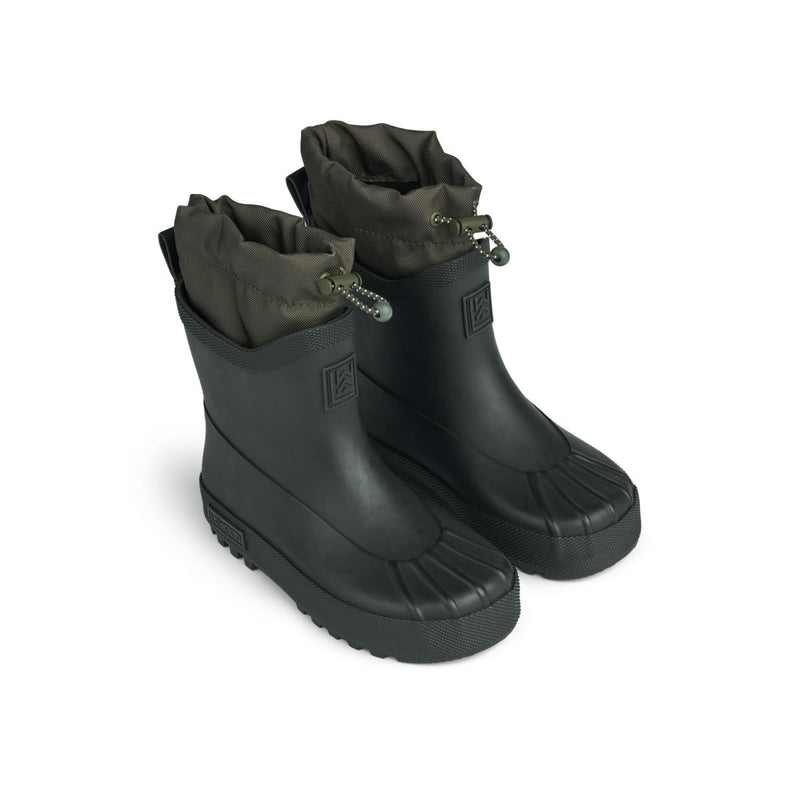 Liewood Isaac Technical Rainboot - Black / Army brown - RUBBER BOOTS