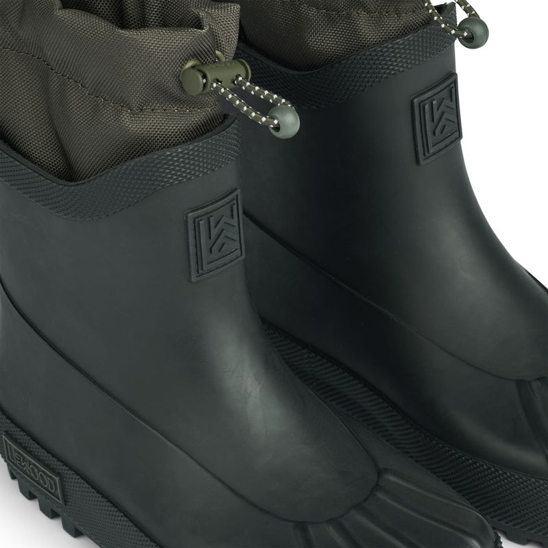 Liewood Isaac Technical Rainboot - Black / Army brown - RUBBER BOOTS