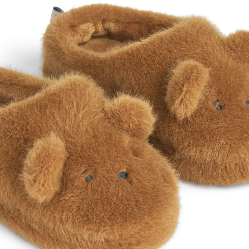 Liewood Aviaja Bear Slippers - Golden caramel - INDOOR SLIPPERS