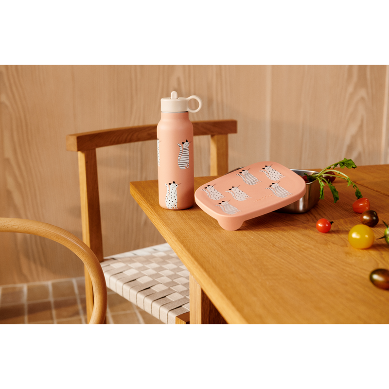 Liewood Falk Water Bottle 350 ml - Cat / Tuscany rose - WATER BOTTLE