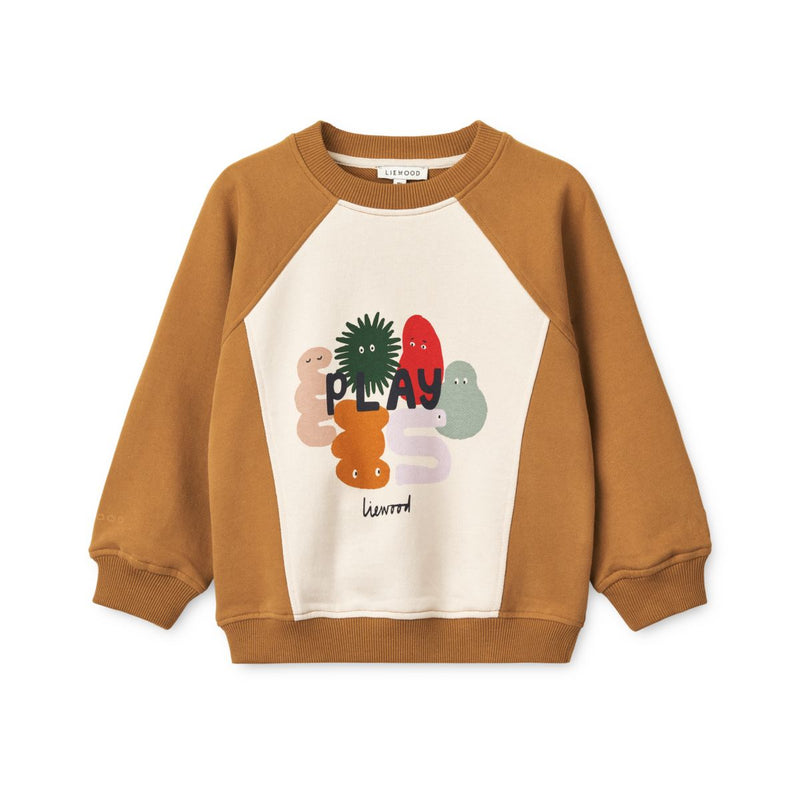 Liewood Aude placement sweatshirt - The liewood gang / Sandy - SWEATSHIRT