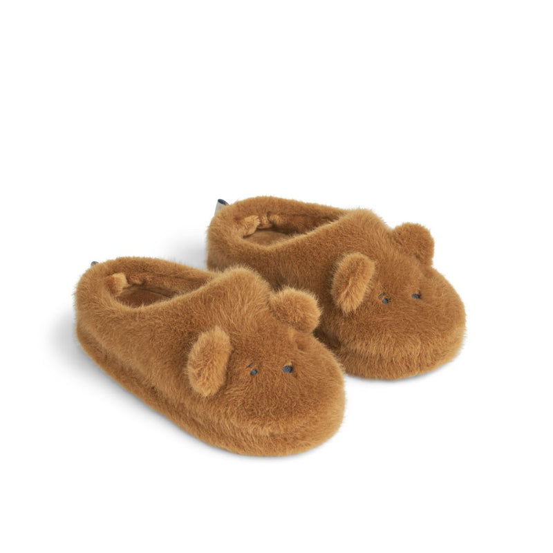 Liewood Aviaja Bear Slippers - Golden caramel - INDOOR SLIPPERS