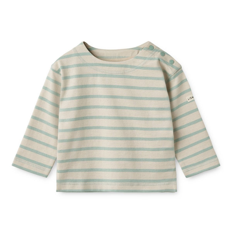 Liewood farah baby stripe t-shirt - Y/D Stripe Ice blue / Sandy - SWEATSHIRT