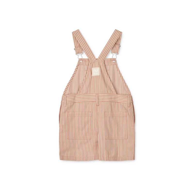 Liewood Venedict Striped Short Dungarees - Y/D Stripe Tuscany rose/ Sandy - DUNGAREE