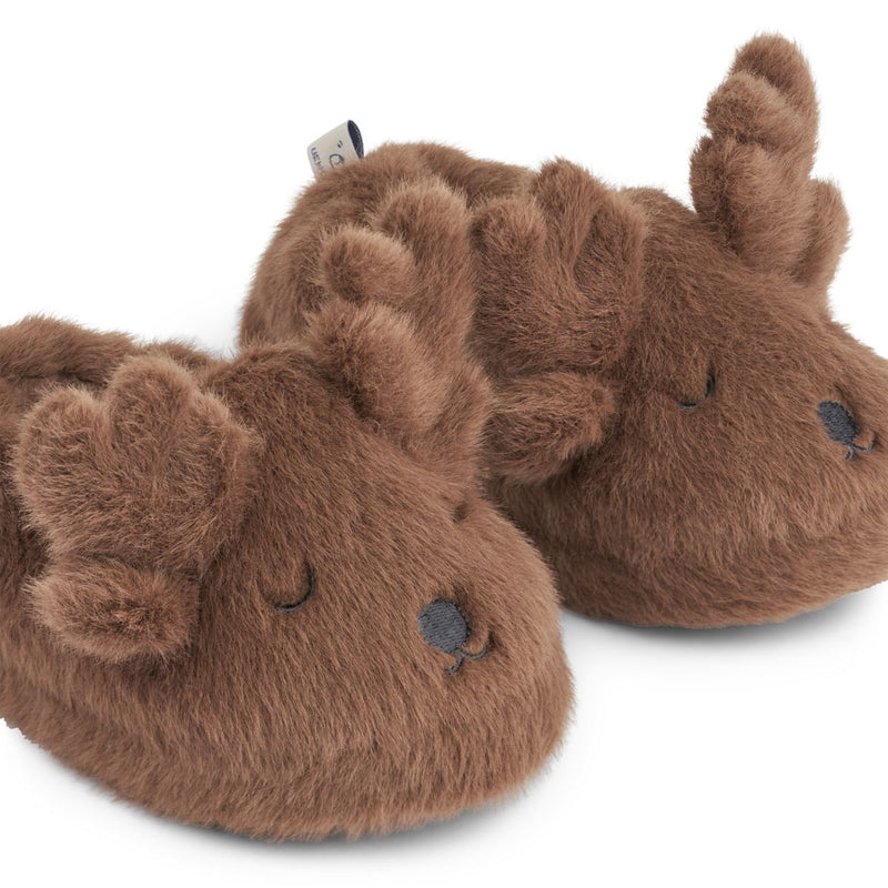 Liewood Aviaja Reindeer Slippers - Pecan - INDOOR SLIPPERS