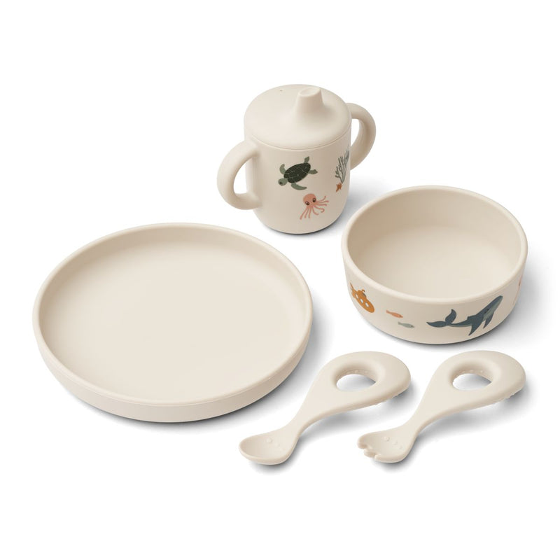 Liewood Ryle Tableware Set - Sea creature / Sandy - TABLEWARE SET