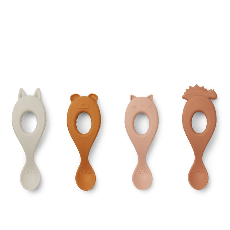 Liewood Liva Silicone Spoon 4 Pack - Rose mix - CUTLERY