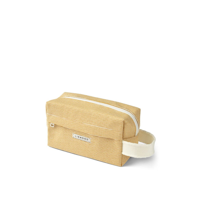 Liewood Trine cotton canvas toiletry bag - Y/D stripe Yellow Mellow/ Creme de la creme - TOILETRY BAG