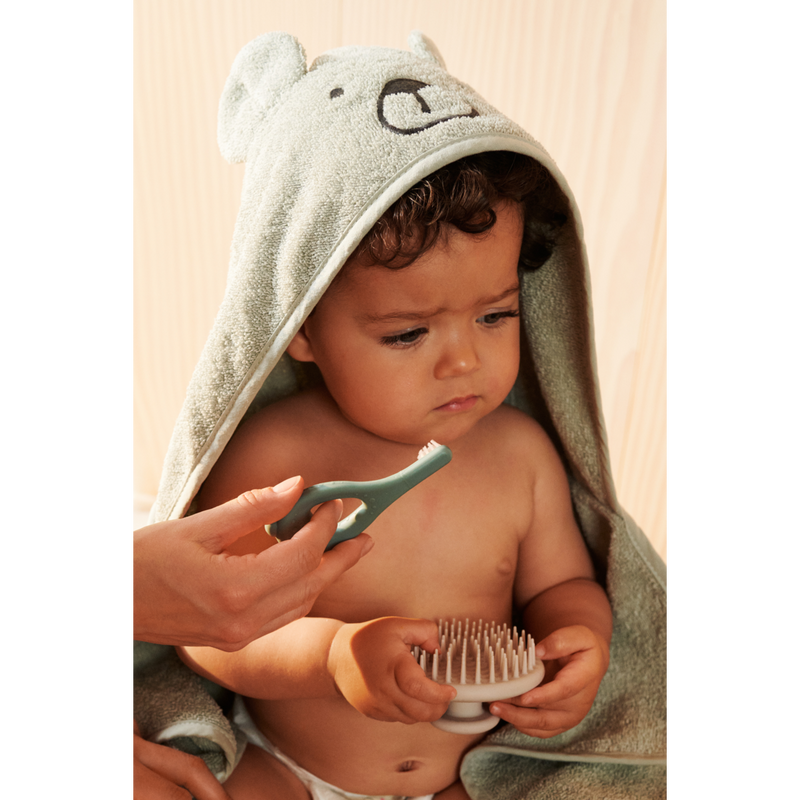 Liewood Vilas Bear Baby Hooded Towel - Dove blue - TOWEL / WASHCLOTH