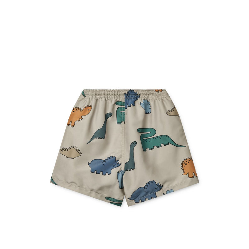 Liewood Duke Print Board Shorts - Dinosaurs / Mist - BOARD SHORTS