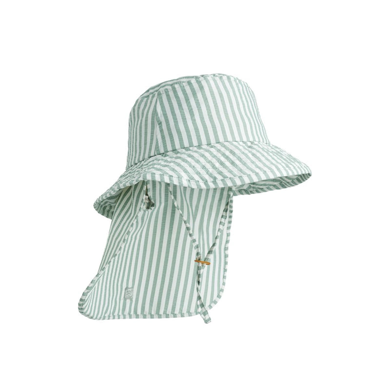 Liewood Damona Stripe Swim Hat - Stripe Peppermint / Crisp white - HATS/CAP