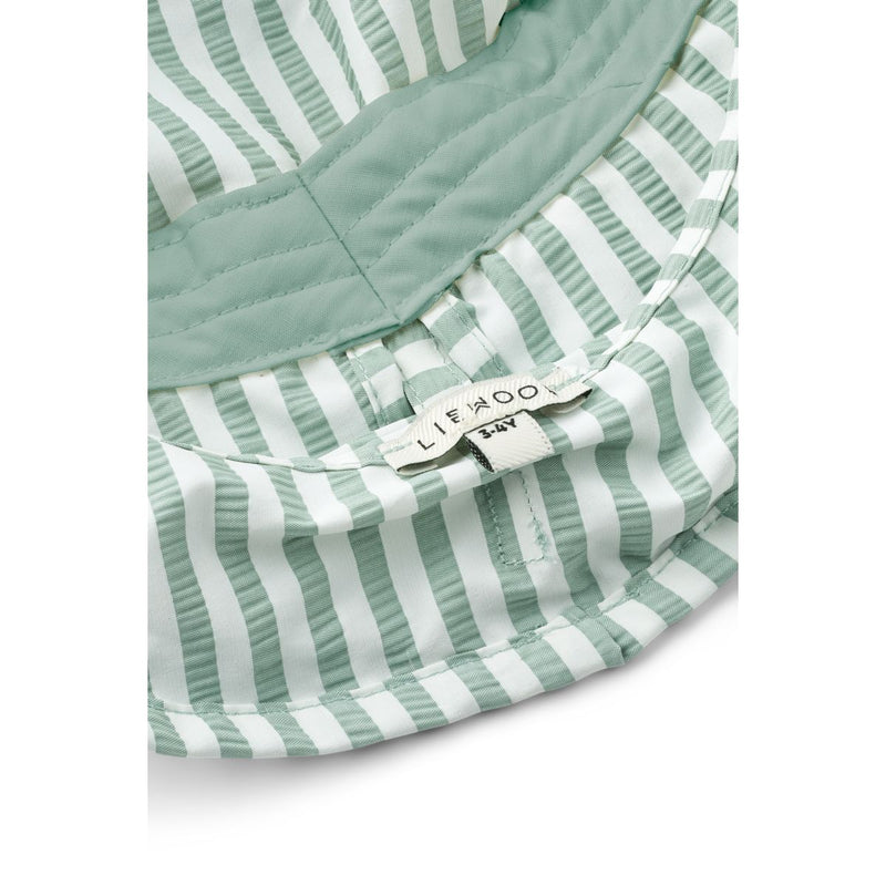 Liewood Damona Stripe Swim Hat - Stripe Peppermint / Crisp white - HATS/CAP