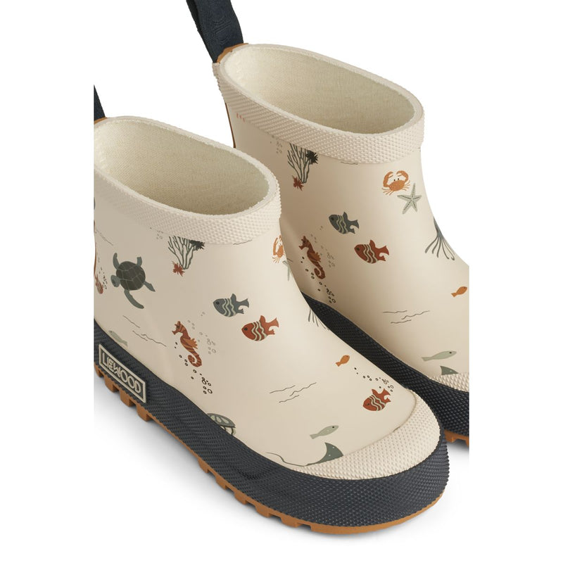 Liewood Tekla short printed rain boot - Sea creature / Sandy - RUBBER BOOTS