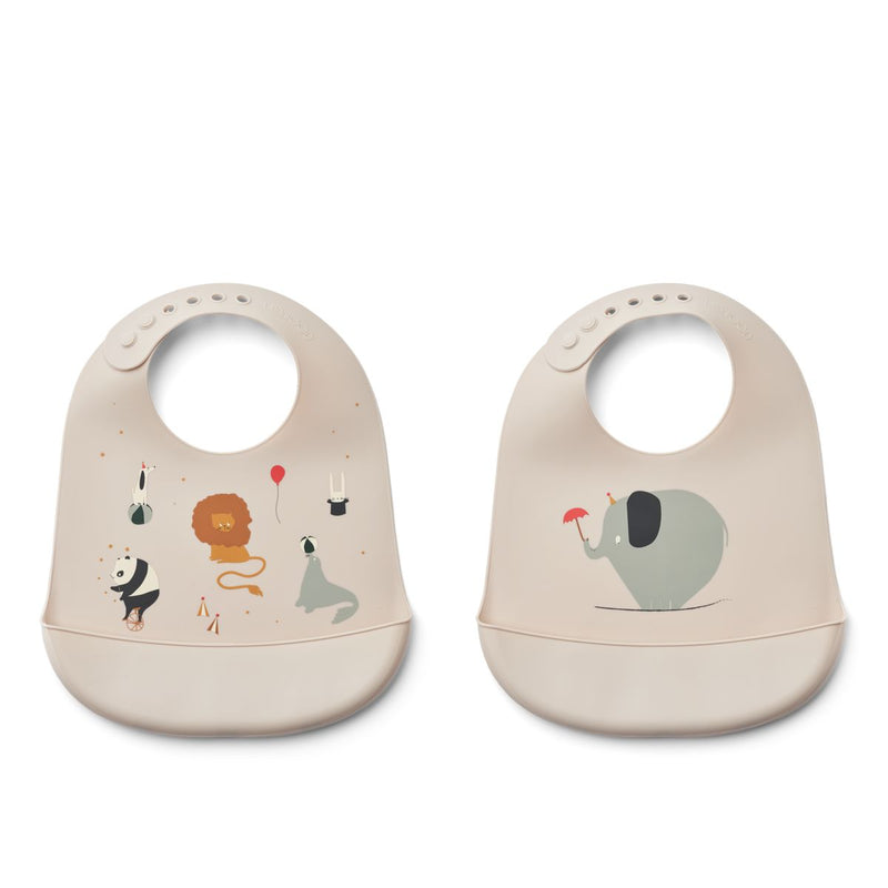 Liewood Tilda Printed Bib 2-Pack - Circus / Sandy - BIB