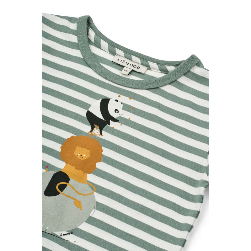 Liewood Apia Placement Print T-shirt - Circus / Stripe peppermint / Creme de la creme - TSHIRT