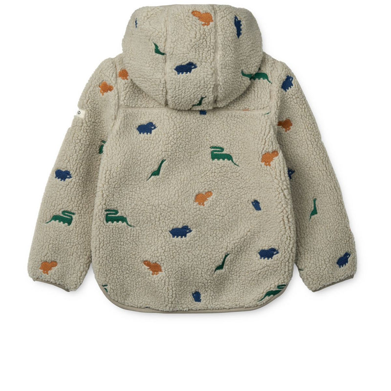 Liewood Mara Pile Jacket - Dinosaur / Mist embroidery - JACKET