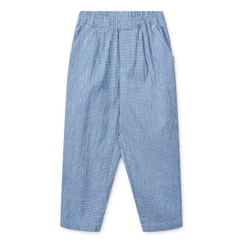 Liewood Borris Check Seersucker Pants - Y/D Check Riverside / Crisp white - PANTS