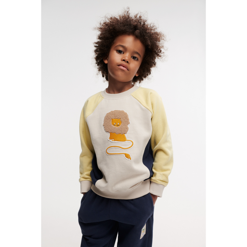 Liewood Aude Placement Sweatshirt - Circus lion / Sandy - SWEATSHIRT