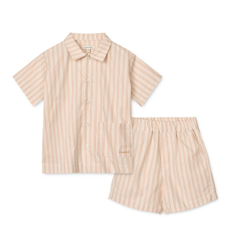 Liewood Leona Stripe Set - Y/D stripe Sorbet rose / Creme de la creme - SHORTS