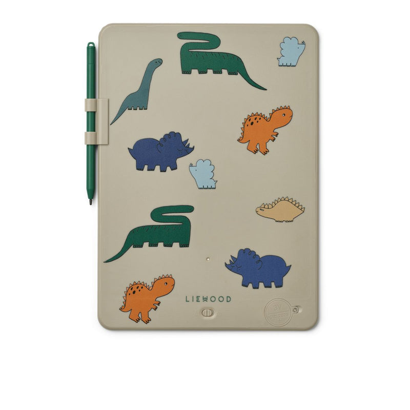 Liewood Zora LCD drawing board - Dinosaurs / Mist - CREATIVE TOYS