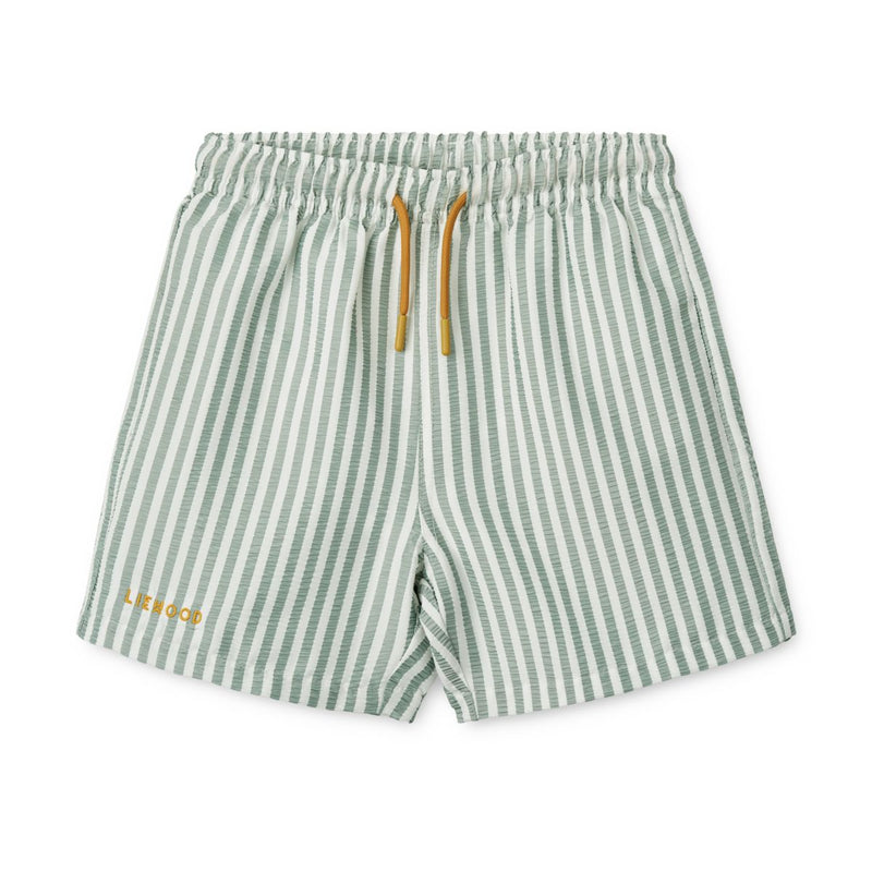 Liewood Duke Stripe Board Shorts - Stripe Peppermint / Crisp white - BOARD SHORTS