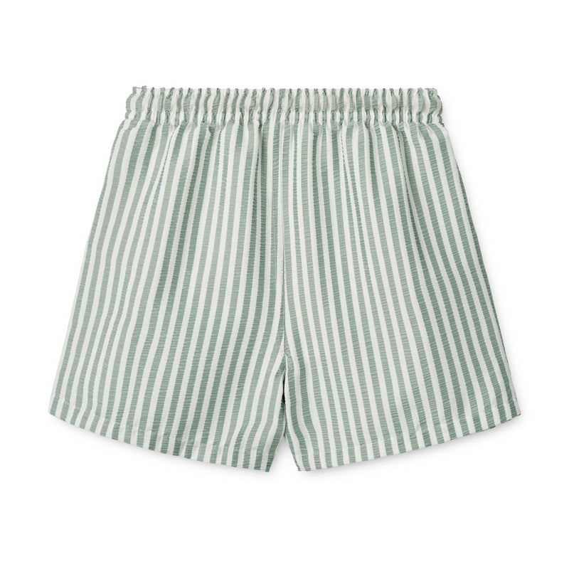 Liewood Duke Stripe Board Shorts - Stripe Peppermint / Crisp white - BOARD SHORTS