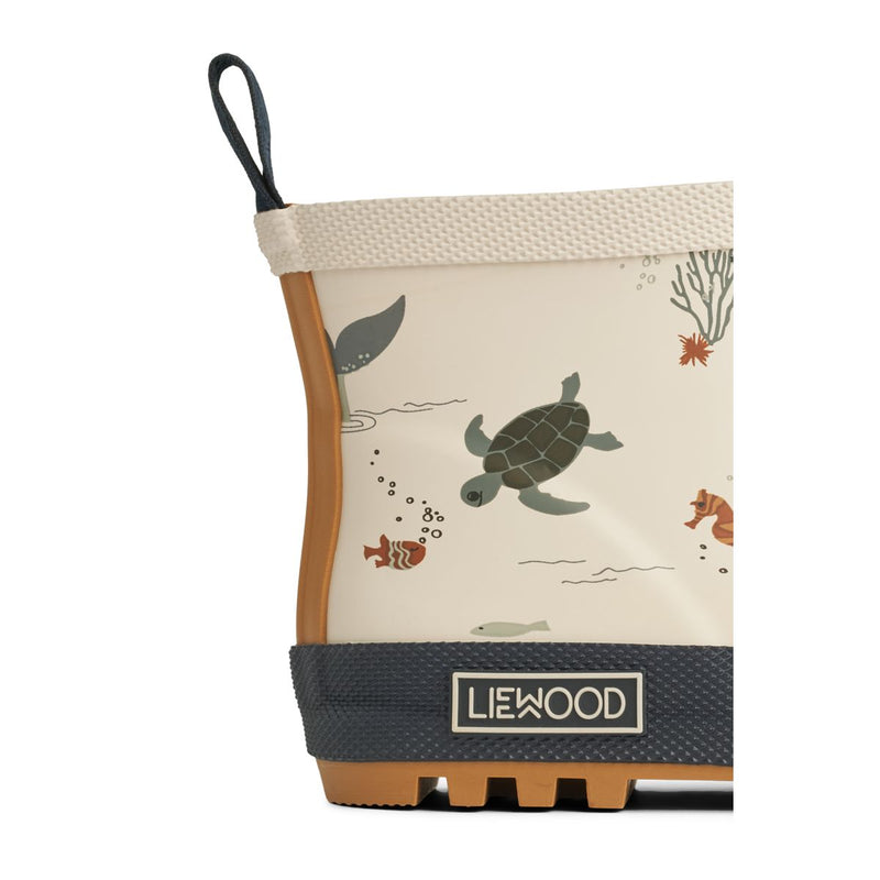 Liewood Tekla short printed rain boot - Sea creature / Sandy - RUBBER BOOTS