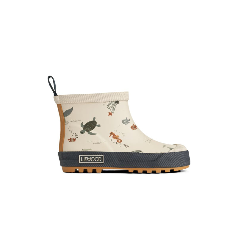 Liewood Tekla short printed rain boot - Sea creature / Sandy - RUBBER BOOTS