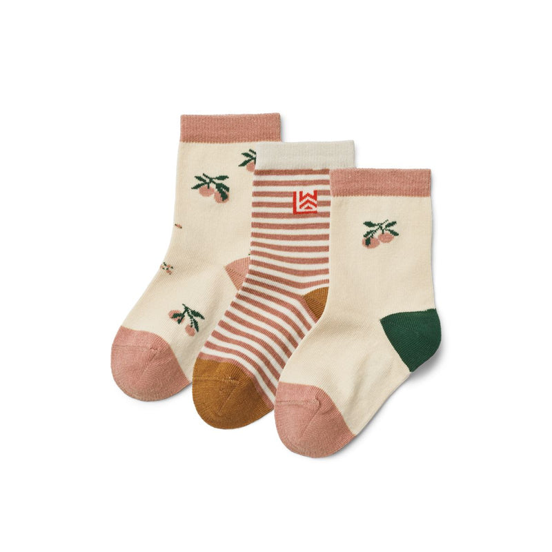 Liewood Silas Socks 3-Pack - Peach sea shell mix - SOCKS/STOCKINGS