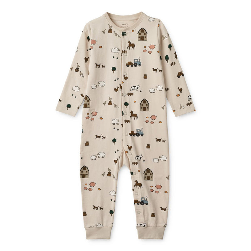 Liewood Birk Pyjamas Jumpsuit - Farm / Sandy - PYJAMAS JUMPSUIT